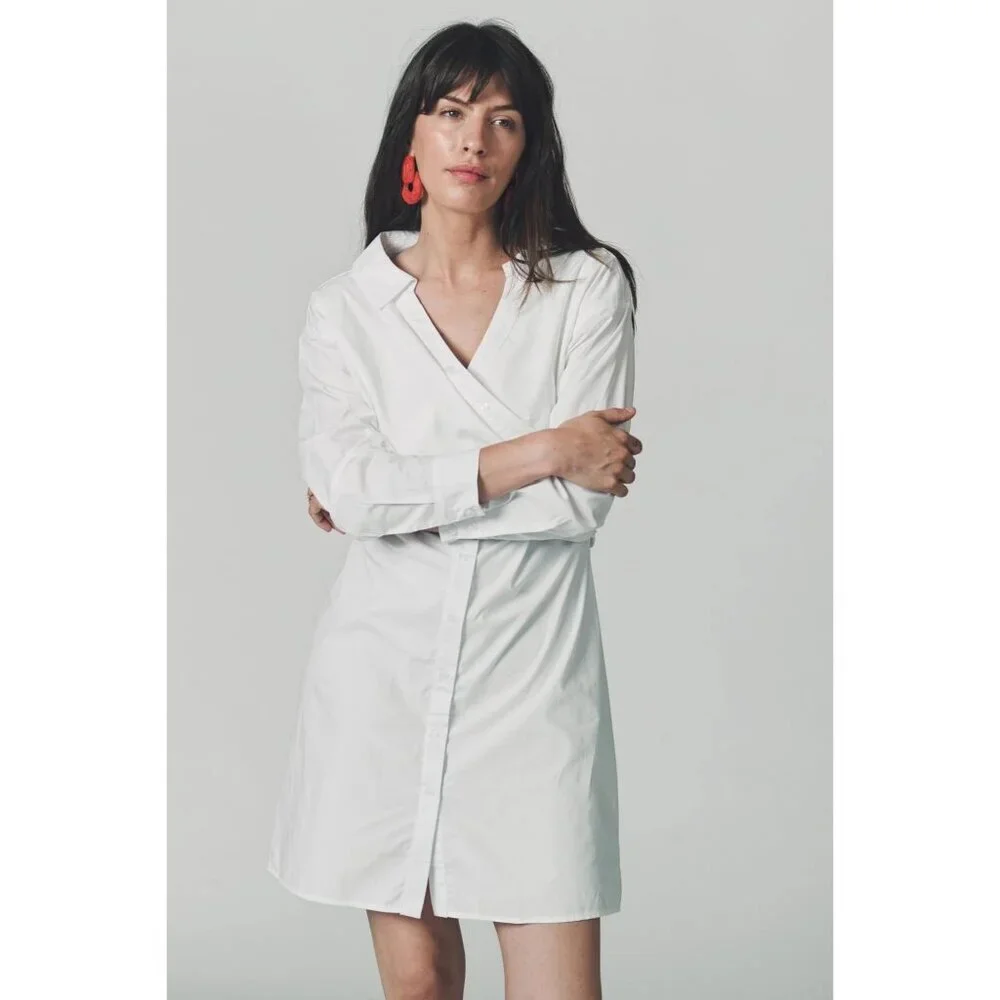 Anthropologie Hackney Shirt Dress Mini Midi Coastal Beach Quiet Luxury Old Money - Picture 4 of 11